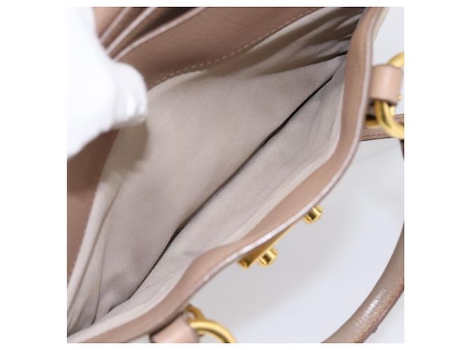Borsa a mano Miu Miu in pelle 2way Beige Gold Auth ka5783A D'oro - vista 26