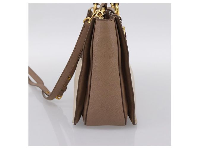 Borsa a mano Miu Miu in pelle 2way Beige Gold Auth ka5783A D'oro - vista 4