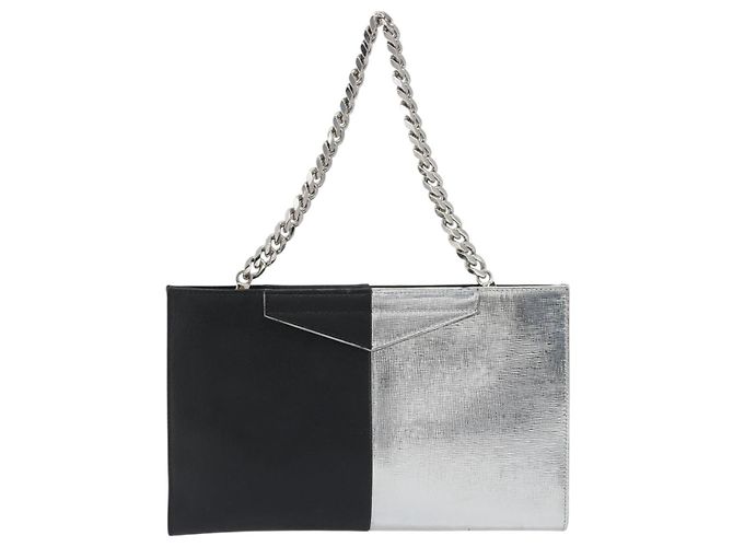 FENDI Kettenhandtasche aus Leder Silber authentisch ka5733A - Ansicht 13