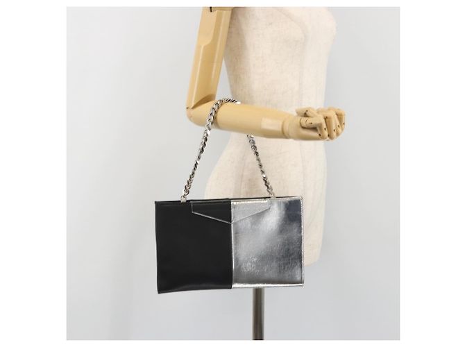 FENDI Kettenhandtasche aus Leder Silber authentisch ka5733A - Ansicht 20