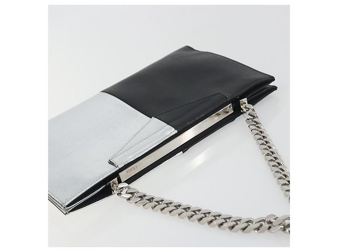 FENDI Kettenhandtasche aus Leder Silber authentisch ka5733A - Ansicht 6