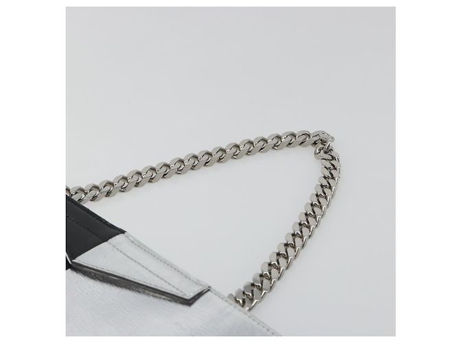 FENDI Kettenhandtasche aus Leder Silber authentisch ka5733A - Ansicht 8