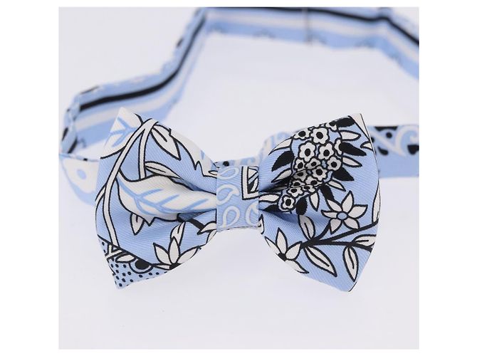 Hermès HERMES Fiocco a Nastro in Seta Azzurro Argento Auth 198802M Blu chiaro - vista 4