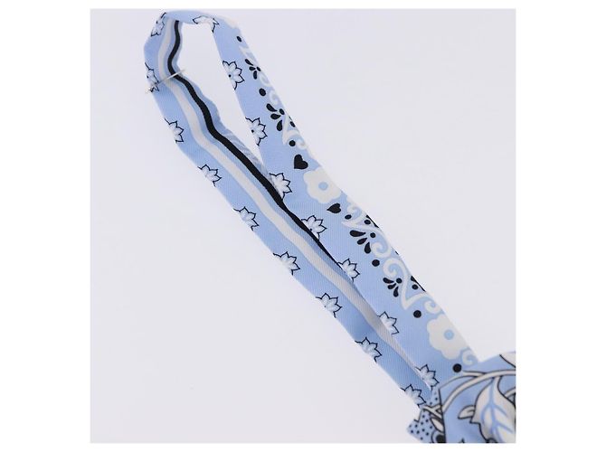 Hermès HERMES Fiocco a Nastro in Seta Azzurro Argento Auth 198802M Blu chiaro - vista 6