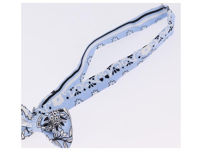 Hermès HERMES Fiocco a Nastro in Seta Azzurro Argento Auth 198802M Blu chiaro - vista 7