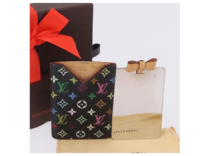 LOUIS VUITTON Monogram Multicolor Etui Specchio a mano Nero M92651 LV Auth 197154V - vista 12