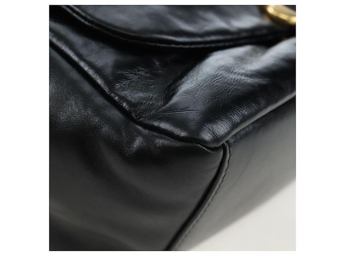 Borsa Sling Monaco BALENCIAGA Pelle Nero Oro 787896 Auth 196040M D'oro - vista 15