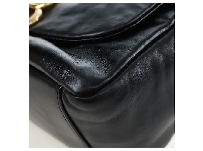 Borsa Sling Monaco BALENCIAGA Pelle Nero Oro 787896 Auth 196040M D'oro - vista 16