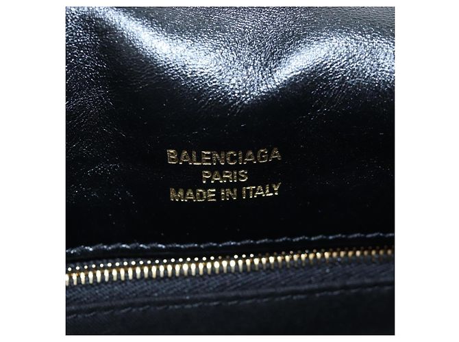 Borsa Sling Monaco BALENCIAGA Pelle Nero Oro 787896 Auth 196040M D'oro - vista 22
