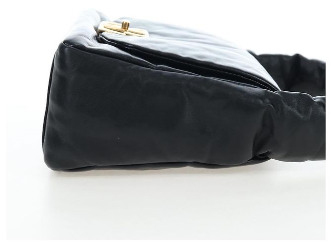 Borsa Sling Monaco BALENCIAGA Pelle Nero Oro 787896 Auth 196040M D'oro - vista 4