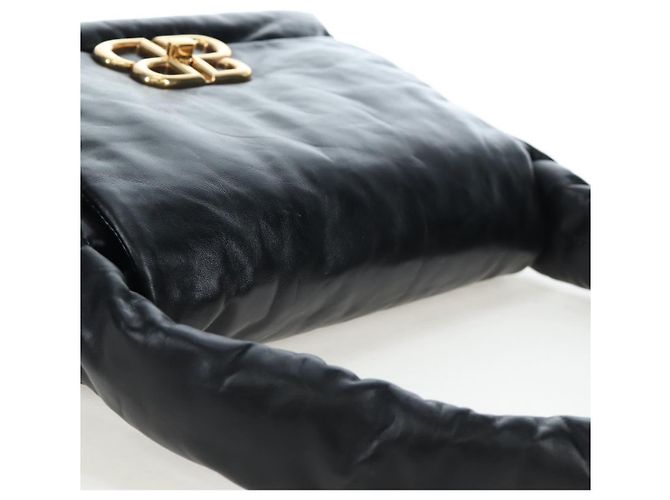 Borsa Sling Monaco BALENCIAGA Pelle Nero Oro 787896 Auth 196040M D'oro - vista 6