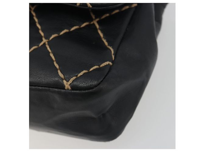 Borsa a tracolla con catena CHANEL Wild Stitch in pelle nera e oro CC Auth 198302V Nero D'oro - vista 15