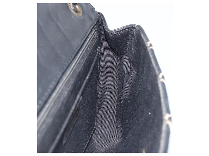 Borsa a tracolla con catena CHANEL Wild Stitch in pelle nera e oro CC Auth 198302V Nero D'oro - vista 21