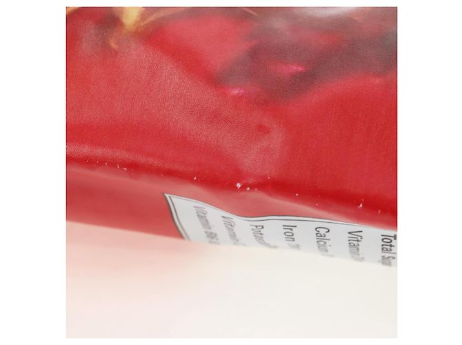 BALENCIAGA Chips Bag Clutch Bag Beschichtetes Canvas Rot Silber Auth 196449SAM - Ansicht 5