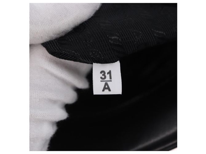 Sac à main PRADA en cuir 2 voies Noir Argent Auth ka5717M Argenté - vue 11