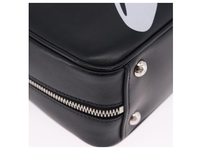 Sac à main PRADA en cuir 2 voies Noir Argent Auth ka5717M Argenté - vue 16