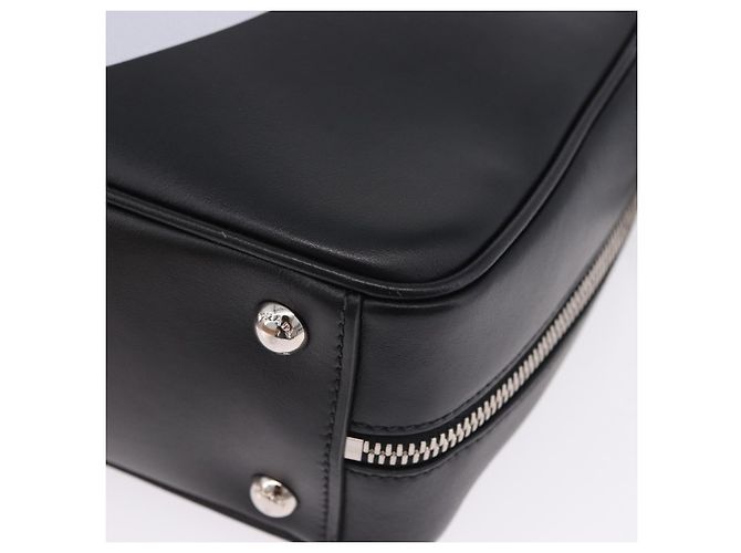 Sac à main PRADA en cuir 2 voies Noir Argent Auth ka5717M Argenté - vue 17