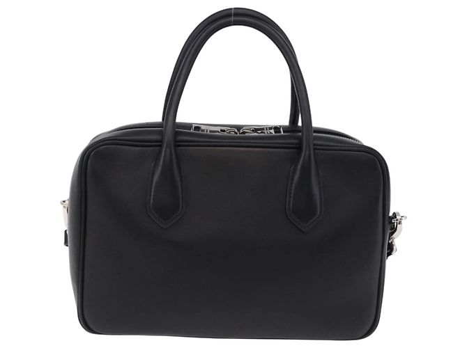 Sac à main PRADA en cuir 2 voies Noir Argent Auth ka5717M Argenté - vue 2