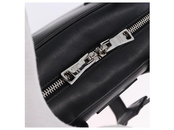 Sac à main PRADA en cuir 2 voies Noir Argent Auth ka5717M Argenté - vue 22