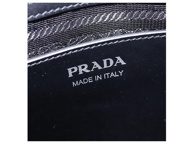 Sac à main PRADA en cuir 2 voies Noir Argent Auth ka5717M Argenté - vue 23