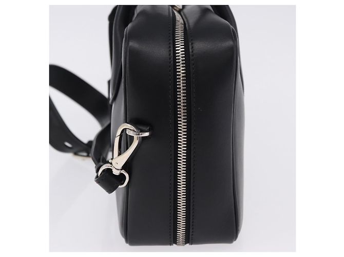 Sac à main PRADA en cuir 2 voies Noir Argent Auth ka5717M Argenté - vue 3