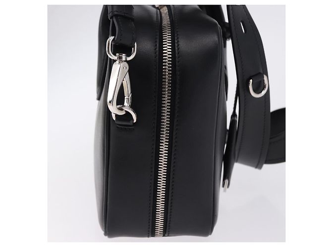 Sac à main PRADA en cuir 2 voies Noir Argent Auth ka5717M Argenté - vue 4