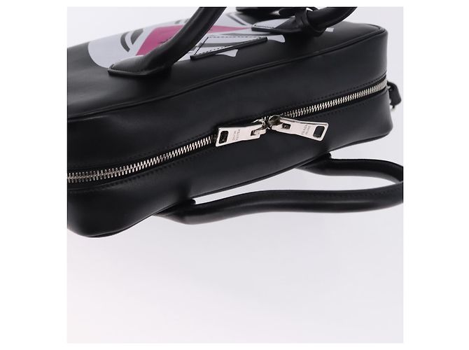 Sac à main PRADA en cuir 2 voies Noir Argent Auth ka5717M Argenté - vue 6