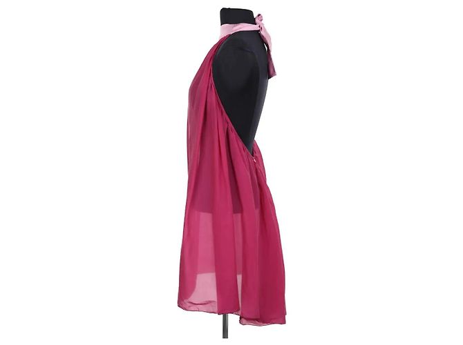 Vestido Galliano de seda rosa L - vista 3