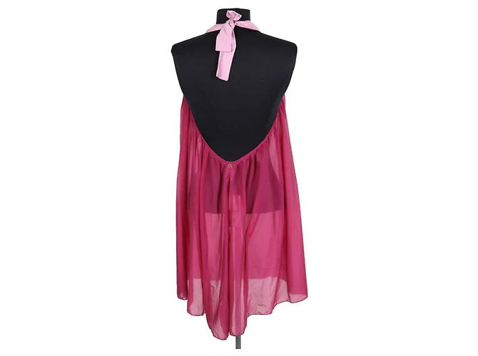 Vestido Galliano de seda rosa L - vista 4
