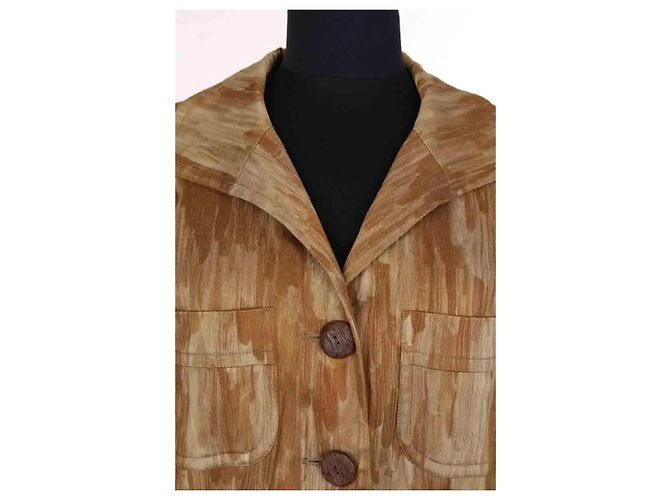 Chaqueta de algodón beige Yves Saint Laurent - vista 2