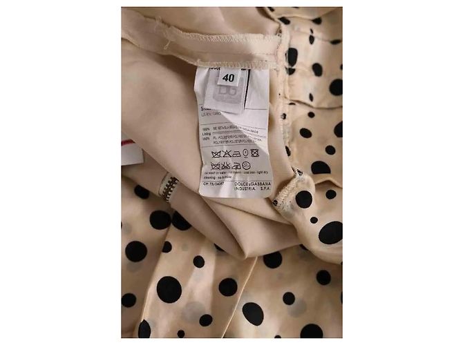Minifalda de seda beige Dolce & Gabbana - vista 6
