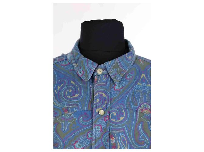 Camisa de algodón azul Yves Saint Laurent XL - vista 2