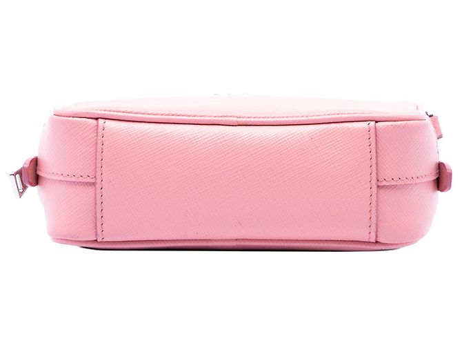 Mini borsa a tracolla Prada Saffiano Lux rosa - vista 3