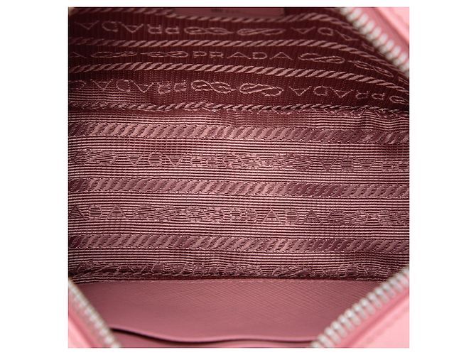 Mini borsa a tracolla Prada Saffiano Lux rosa - vista 4