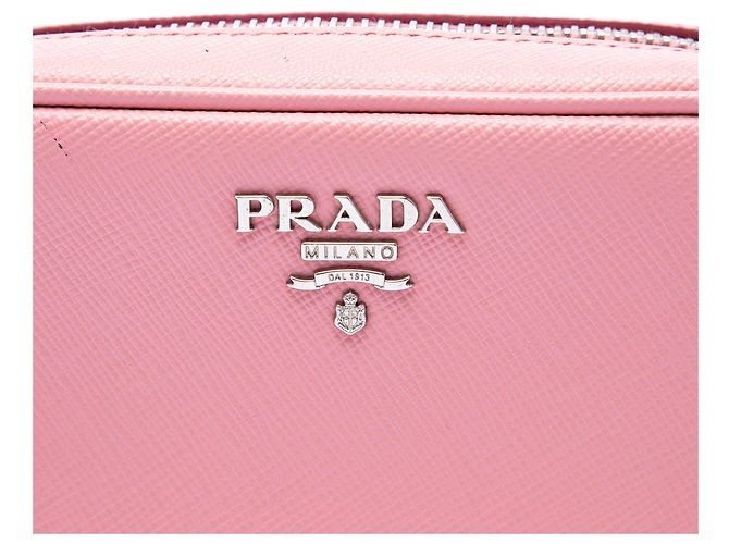 Mini borsa a tracolla Prada Saffiano Lux rosa - vista 5