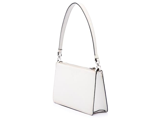 Borsa a tracolla Prada Saffiano bianca Bianco - vista 2