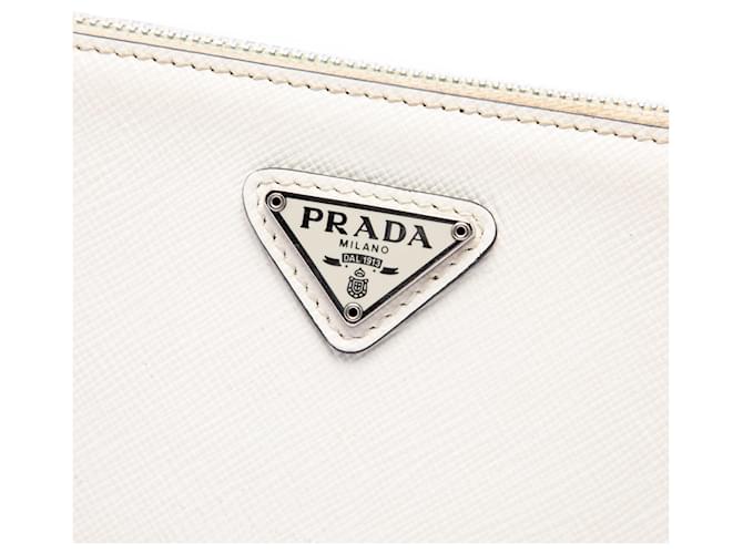 Borsa a tracolla Prada Saffiano bianca Bianco - vista 5