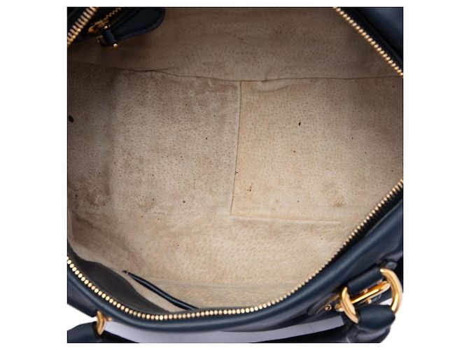 Borsa Shopping Prada in vitello morbido blu - vista 4
