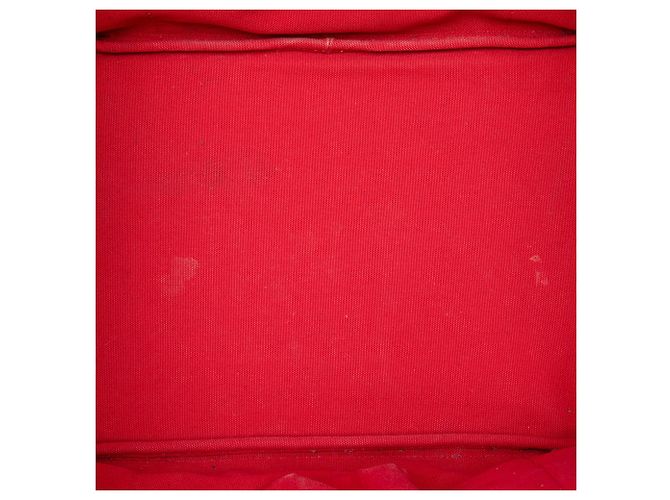 Borsa Tote Satchel Prada Large Canvas Canapa Logo rossa Rosso - vista 4