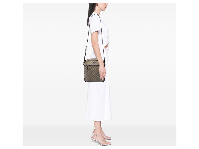 Borsa a tracolla Gucci GG Supreme Beige - vista 5