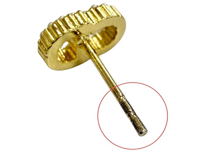 Orecchini Dior placcati in oro con logo CD, cuore in perle sintetiche e chiusura a pressione D'oro - vista 6