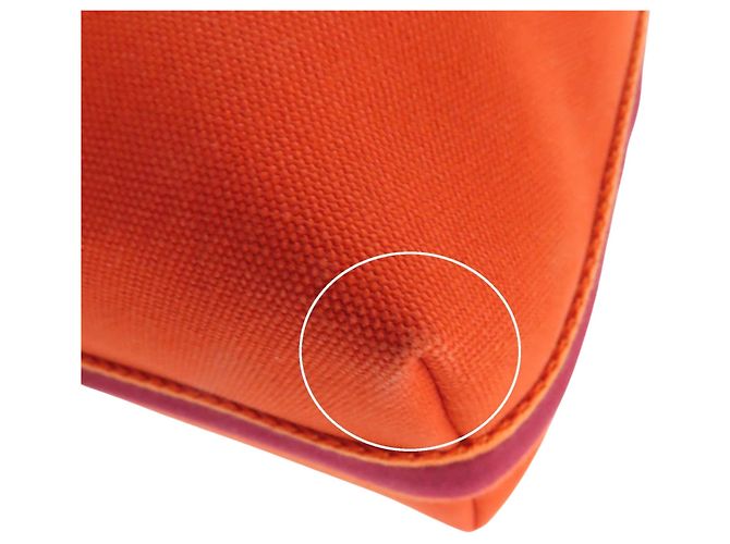Borsa Vanity Case Hermès Small Toile Bride A Brac Arancione - vista 9