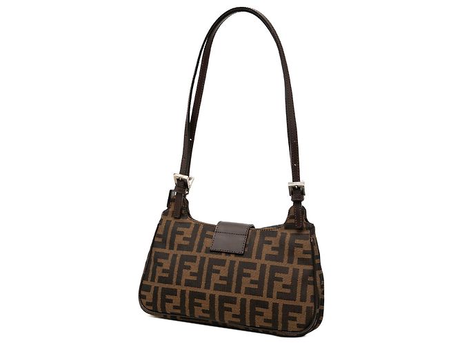 Borsa a tracolla Fendi Zucca Canvas marrone - vista 2