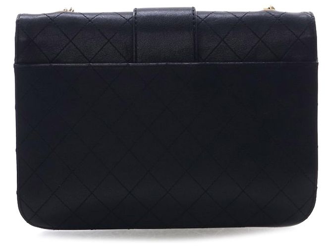 Borsa a tracolla Chanel Large Quilted Sheepskin con patta e catena frontale, Nera Nero - vista 2