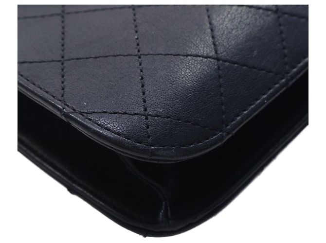Borsa a tracolla Chanel Large Quilted Sheepskin con patta e catena frontale, Nera Nero - vista 9