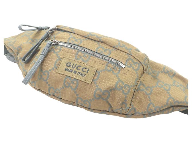 Borsa cintura Gucci GG in nylon ripstop marrone - vista 3