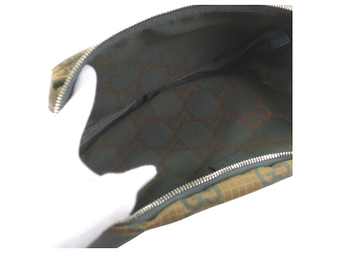 Borsa cintura Gucci GG in nylon ripstop marrone - vista 4