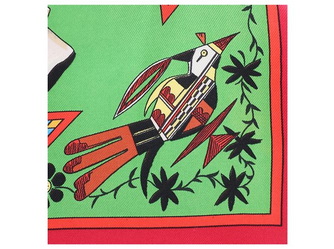 Hermès Carré 90 "Kachinas" Seidentuch in Rosa Pink - Ansicht 14