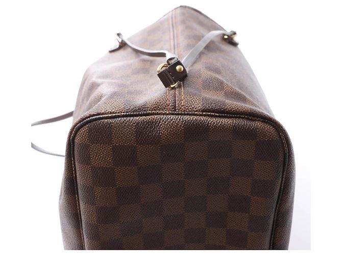 Borsa a tracolla Louis Vuitton Neverfull MM Damier Ebene in marrone N51105 Rosso - vista 10