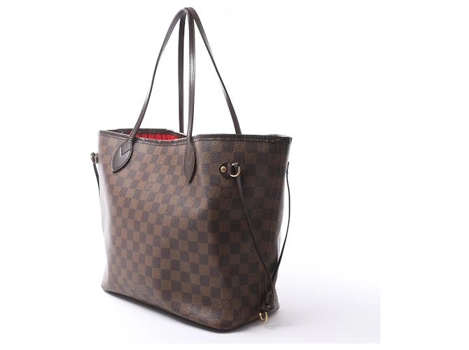 Borsa a tracolla Louis Vuitton Neverfull MM Damier Ebene in marrone N51105 Rosso - vista 2